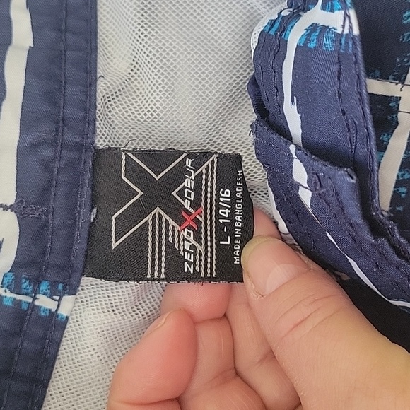 💲1️⃣ ZeroXposur Swim Trunks Board Shorts Youth Large 14/16 Blue Plaid - Picture 4 of 13